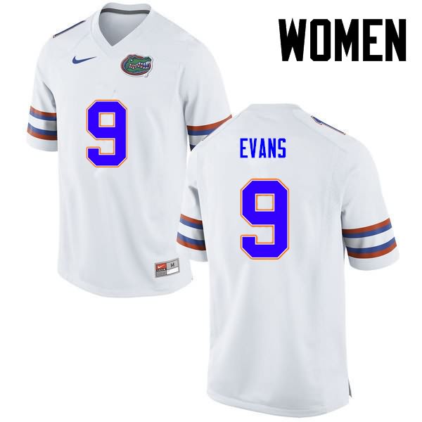 NCAA Florida Gators Josh Evans Women's #9 Nike White Stitched Authentic College Football Jersey LLC7864EY